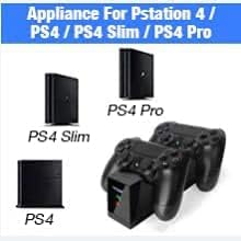 Станица за полначи за контролор PS4, Dual Dual USB полнење на пристаништето за PS4 /PS4 SLIM /PS4 PRO безжичен контролер за брзо полнење