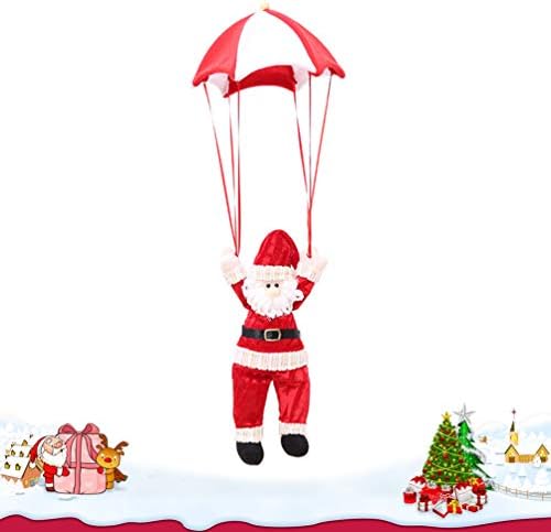 Амосфун Божиќ украс Божиќ падобран Дедо Мраз фигурина Божиќно дрво виси декорација празник Божиќна забава материјали фаворити Божиќни подароци