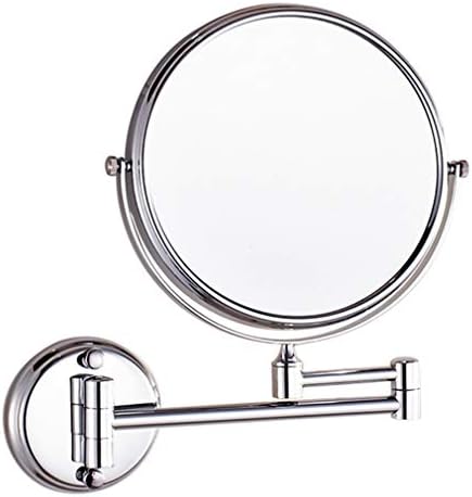 Заахх шминка суета огледало, двострана wallидна монтирана убавина огледало за убавина огледало 3x зголемување огледало за бања 360 ° вртење