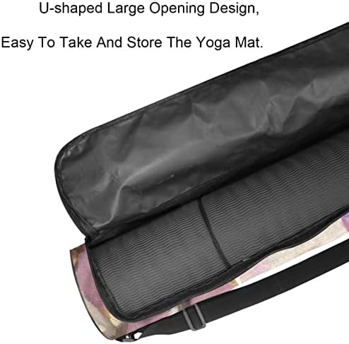 Ратгн Јога Мат торба, магнолија цвета вежба јога мат носач со целосна зип-мат торба со прилагодлива лента за жени мажи
