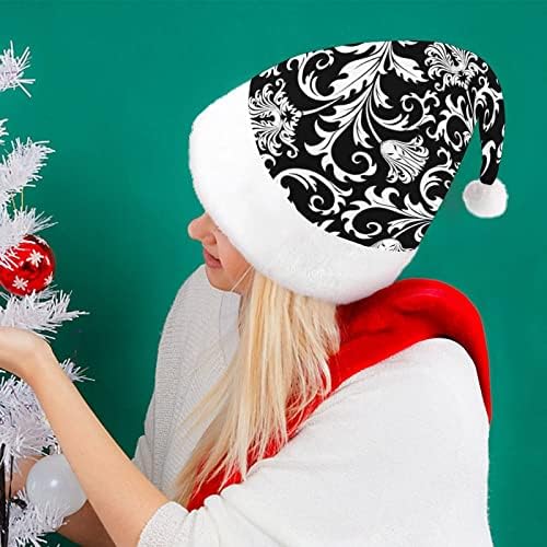 Дамаск Цветни Шема Божиќ Шапка Мека Кадифен Дедо Мраз Капа Смешни Бини За Божиќ Нова Година Празнична Забава