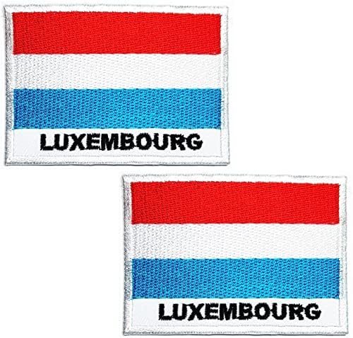Кленплус 2 парчиња. 1. 7Х2, 6 ИНЧИ. Знаме На луксембург Печ Земја Знаме Извезена Апликација Амблем Униформа Воена Тактичка Железо На