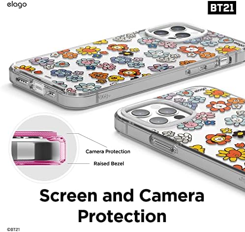 елаго л БТ21 Цвет Хибриден Случај Компатибилен со iPhone 12 6.1 инчи, Издржлива Целосна Заштита На Телото ,Подигната Усна [Официјална