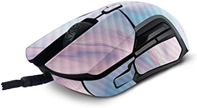 MOINYSKINS јаглеродни влакна кожа компатибилна со Steelseries Rival 5 Gaming Mouse - пастелен бран | Заштитна, издржлива завршница на јаглеродни