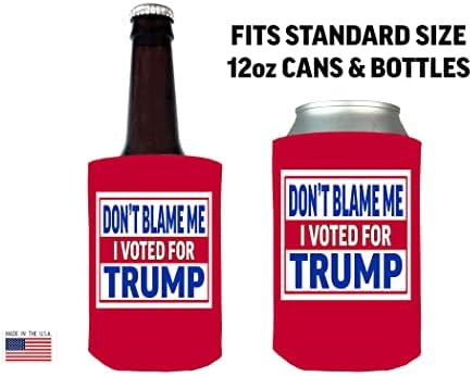 Смешни Неопренови Не Ме Обвинуваат Гласав За Трамп Склопувачки Пиво Може Шише Пијалок Ладилник Ракави 2 Пакување Црвено