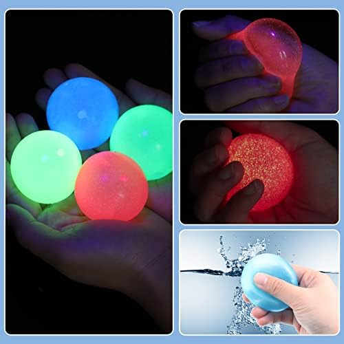 Civaner 30 парчиња леплива стрес топка на рефус сјај во темни тавански топки, блескав подарок за топка, играчки за олеснување
