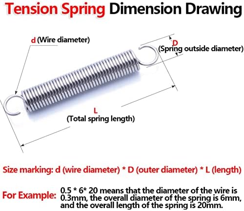Спрингс на Лиуја-компресија 304 Затегнување од не'рѓосувачки челик пролетен пролет пролетен нацрт пролетен дијаметар на жица од 0,6 мм