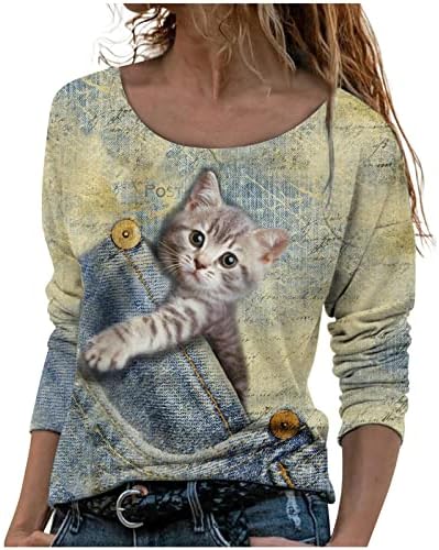 Женски каузален 1/4 поштенски пуловер со долг ракав Туника на врвовите на бојата со лесни зипер џемпери маица маица