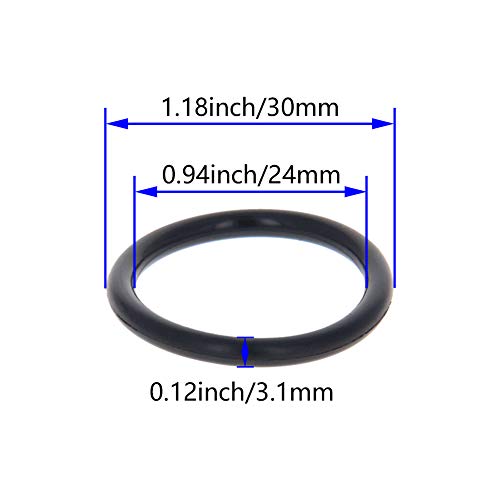 Беттомшин 50 парчиња нитрилна гума О-прстени, 30мм ОД 24мм ID 3,1 мм ширина, метричка буна-нитрилна запечатување на заптивка за мијалник