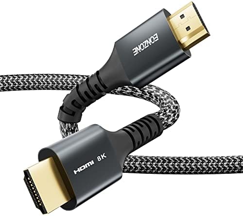 EONZONE 10 ft 8K HDMI Кабел 2.1 Ултра HD Голема Брзина 48Gpbs 8K60 4K120 144Hz erc HDR10 HDCP 2.2&засилувач; 2.3 Компатибилен