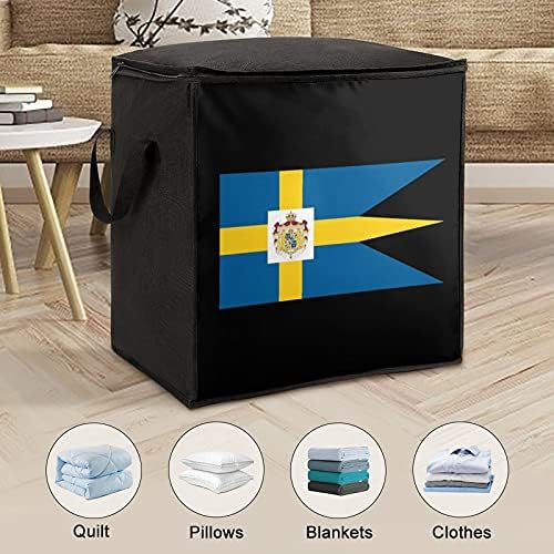 Кралско шведско знаме големо ватенка за чување торба за чување кутија кутија патент на врвот за облека за облека за облека