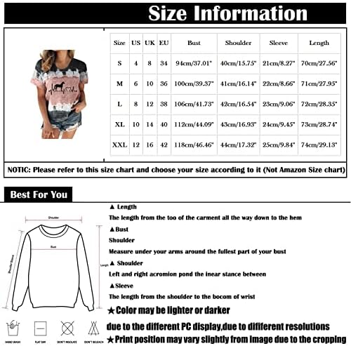 Врвови за жени, женски летен круг врат печатена маица со кратки ракави, обични лабави блузи маици плус големина