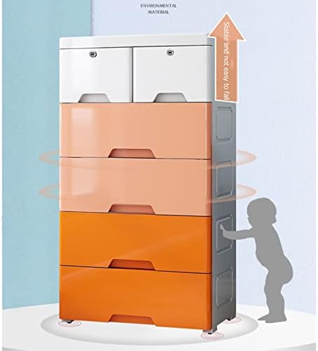 WWBMZ пластична висока облека за складирање на градите со 6 фиоки, вертикална облека за складирање кула за складирање на плакари за спални соби