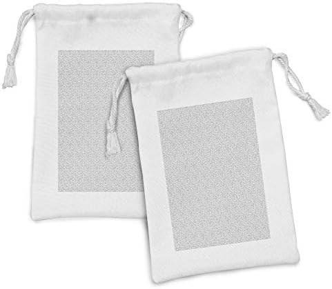 Амбесон Азбука Ткаенина Торбичка Сет од 2, Креативно Печатење На Броеви Букви Во Сиви Тонови, Мала Торба За Влечење За Тоалети Маски
