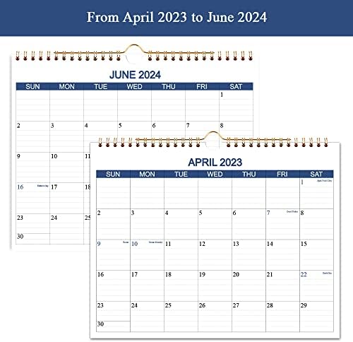 Календар 2023-2024 година-Календарот на wallидот трае од мај 2023 до јуни 2024-14 месеци Календар Планер со густа хартија за планирање и организирање за дома или канцеларија, с