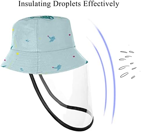 Заштитна капа за возрасни со штит за лице, рибарска капа Анти сонце капаче, змија од животинско сино цртан филм
