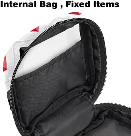 Период торба, санитарна торба за складирање на салфетки, торбичка за периоди, торба за шминка за патувања, шема на симболи на црни црвени картони