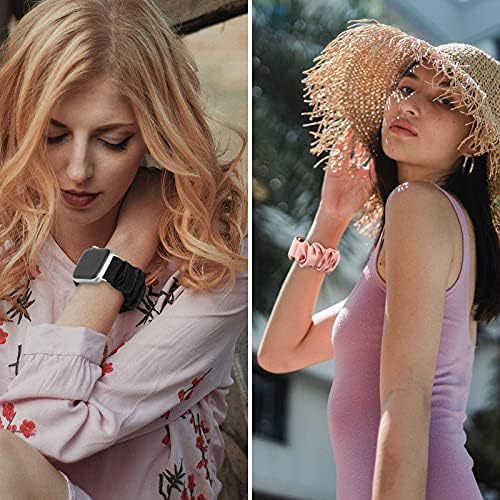 Bigqin 5-пакети Еластичен опсег соло јамка Scrunchie ленти компатибилни со Apple Watch Series 8 7 Series 6 SE Series 3 2 1, Women Whomers Clacelet