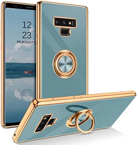SAMSUNG Galaxy Note 9 Случај Со Држач За Прстен Kickstand 360 Степен Ротација Магнетен Автомобил Прст Мек Tpu Тенок Капак Заштитен Телефон