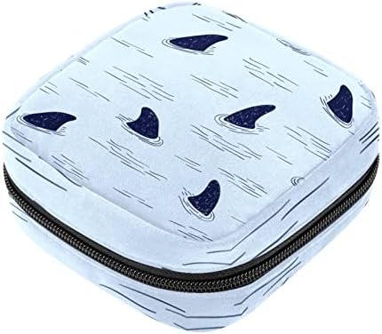 Шема на Опашка од ајкула Торба За Складирање Хигиенски Салфетки Пренослив Комплет За Вреќи За Торбички За Менструални Чаши Со Патент Торбичка