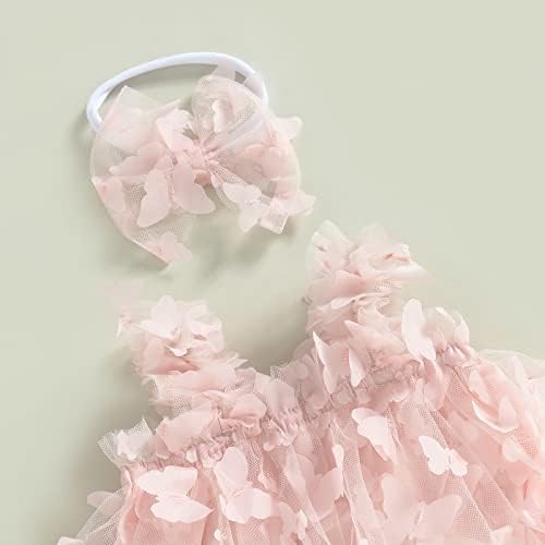 Бебе ромпери девојче принцеза фустан од руфла мрежа пеперутка тул туту фустан фотографија облека облека облека роденденски подарок