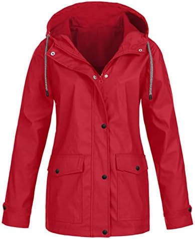 Нархбг манидер за манифестати за женски плус големина јакни со јакни од дожд лабава качулка Елегантен ветерник за ветерници удобно палто за надворешна облека