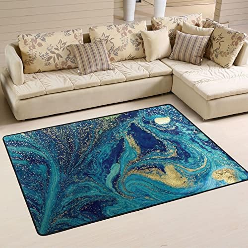 Големи меки килими со мермер сина златна расадник Племамат килим под мат