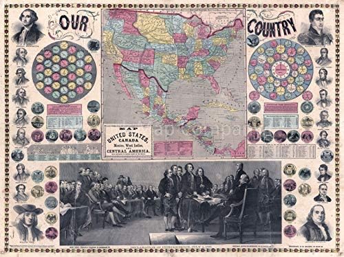 1859 мапа | Карта на Соединетите држави, Канада, Мексико, Западна Инди и Централна Америка | N