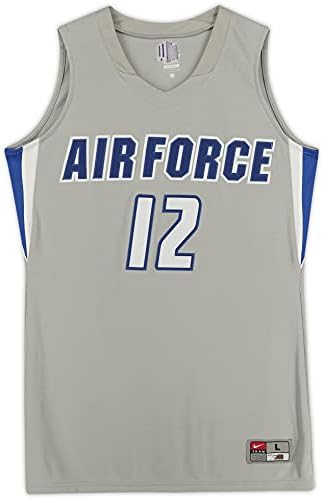 Спортски меморијалии Воздухопловни сили на соколи, издадени од 12 Греј и Бела женска маичка од кошаркарската програма - Големина Л - колеџ