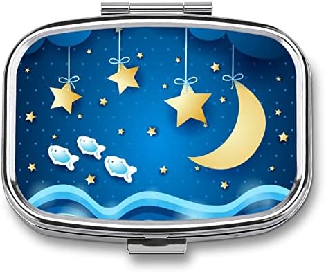 Метал Пилула Кутија Ѕвезда Месечината Риба Пилула За Складирање Случај Витамин Мали Пилула Организаторите За Чанта Џеб Патување