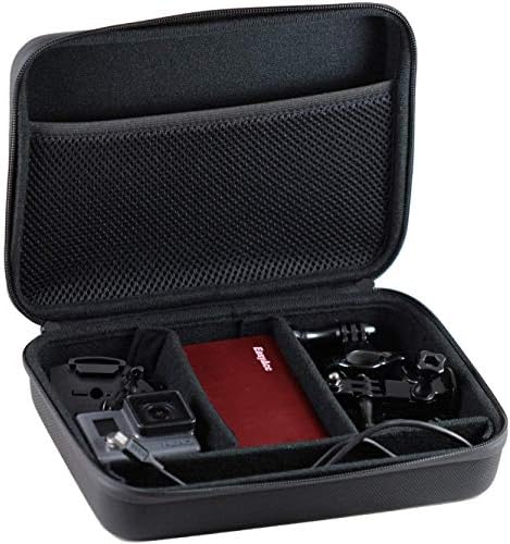 Navitech 8 во 1 Комбо комплет за додатоци за акциони камера со сива кутија - компатибилен со акционата камера Dragontouch Vision 1