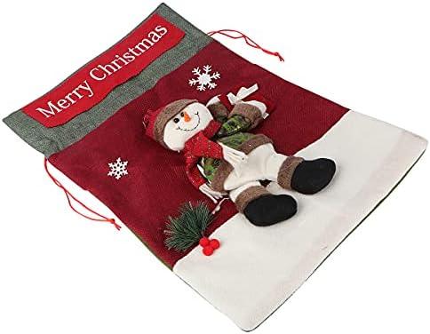 Абоофан 1 парчиња снежна торбичка за божиќни божиќни бонбони торбички за садови за подароци