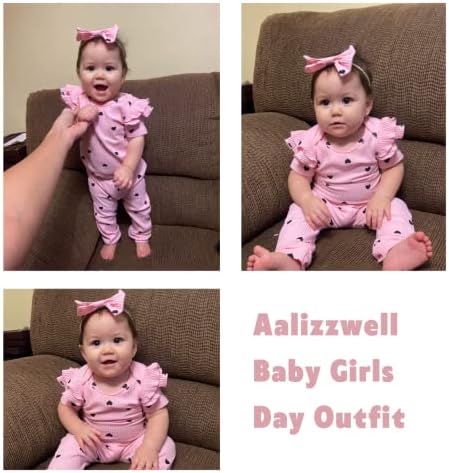 Aalizzwell бебе девојчиња со ребрести кратки ракави пролетни летни облеки