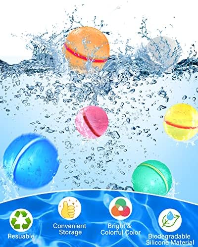 Вода балони Брзо пополнете еднократно и само-запечатување 18 парчиња, силиконски топки за вода што може да се полнат со прскалки