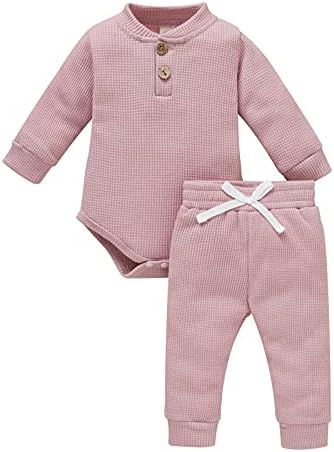 Трн дрво новородено момче девојче облека памук плетена есен облека за новороденчиња цврсти долги ракави ромперни панталони 2 парчиња костум
