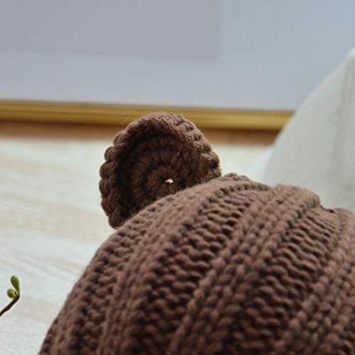 Kesyoo slouch hat есен зимски капаци капачиња симпатична мечка уши топло волна капа плетена ушна капа за бебиња капчиња од гравчиња