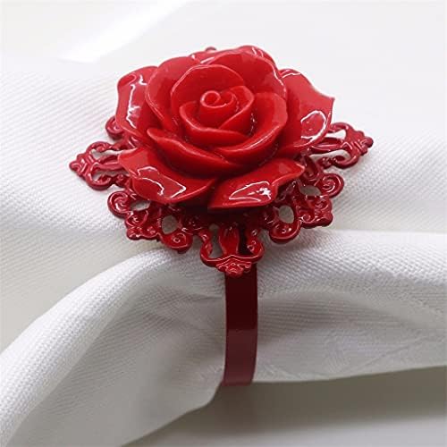 Xjjzs 6pcs / 10 парчиња црвена серија роза за украсување на салфетка, погоден за прием за венчавки, роденденска забава, тока