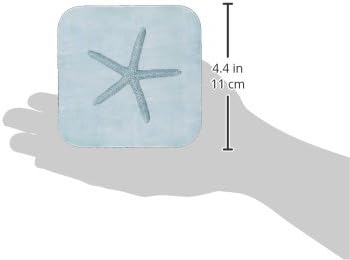 3дроза Аква Морска Ѕвезда Апстрактна Тема На Плажа - Керамички Подлоги За Плочки, Сет од 4