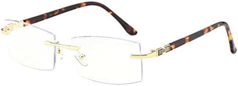 ЛКП Бифокални Очила За Читање Без Раб За Мажи Лесни Очила Проѕирни Очила Блокирање На Сина Светлина за Компјутер +1.5
