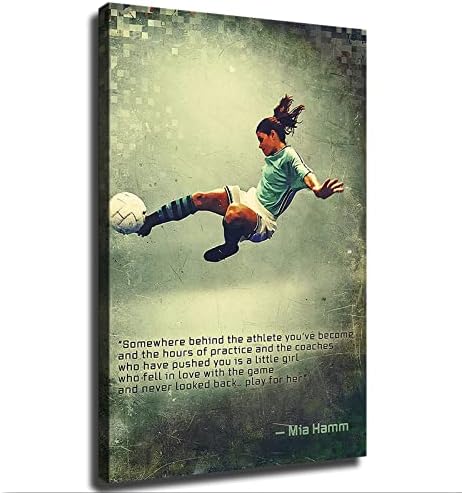 Миа Хам Постер Фудбал Класик Инспиративен wallиден уметност Мотивационо охрабрување подароци за жени модерна училница спална соба естетика
