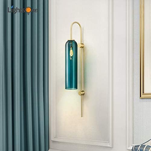 UXZDX модерна креативна сина и бела порцеланска стаклена цевка ламба, дневна соба, спална соба, декоративно осветлување