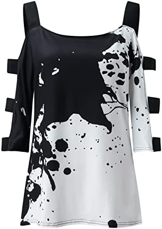 Женски летен врв на ладно рамо маица плус големина на врвови со кратки ракави плус големина летни фустани за жени 2x