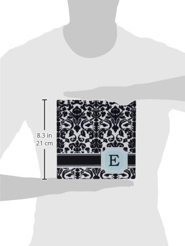 3дроуз доо 8 х 8 х 0,25 Инчи Подлога За Глувче, Буква Е Лична Монограмирана Нане Сина Црна И Бела Шема На Дамаск Елегантен Персонализиран