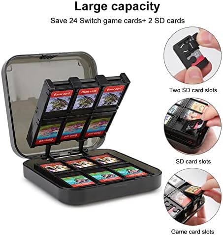 Тропски Monstera и Toucan Shockprofof Game Cash Case 12 слотови играч за чување картички за складирање на држач за складирање на држач за складирање компатибилен со Switch