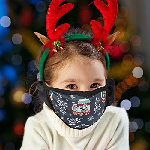 Aboofan 6pcs Божиќна уста за уста, Божиќни маски за Божиќ, печатење зимска топла забава, фаворити