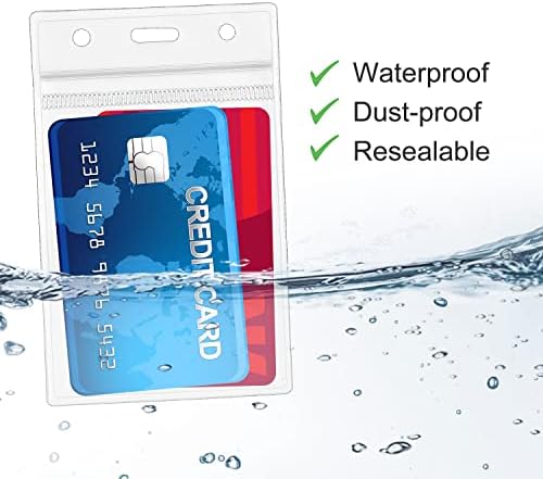 6 пакувања за вертикални држачи за лична карта, анти-отпечаток за пренесување чиста пластична име на картичка со запечатен водоотпорен патент,
