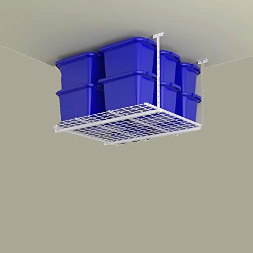 AQZXA прилагодлива висина за складирање на таванот, 45 W x 45 L, бела завршница, капацитет од 250 фунти