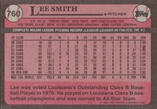 1989 Топс Тифани #760 Ли Смит МЛБ Бејзбол Трговска картичка