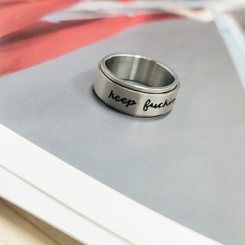 ОИДИМС Спинер прстен инспиративно охрабрување прстен од не'рѓосувачки челик дипломирање свадбени ленти ротирачки фигури за анксиозност Олеснување на стрес само-?
