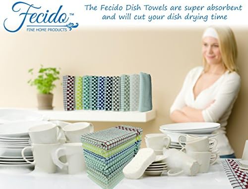 Фецидо класични крпи за темно кујнски садови со висечка јамка - облека со тешки абсорбенти за јадење - Европски направени крпи
